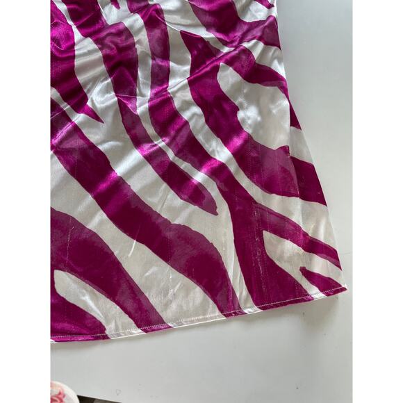 The East Order Dress Womens Medium‎ Rhea White Pink Zebra Print Satin Mini - Picture 12 of 15
